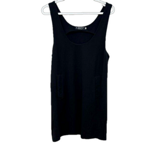 L.B.P.Y Black Classic Corpo Uniform Pinafore Pockets Midi Size M